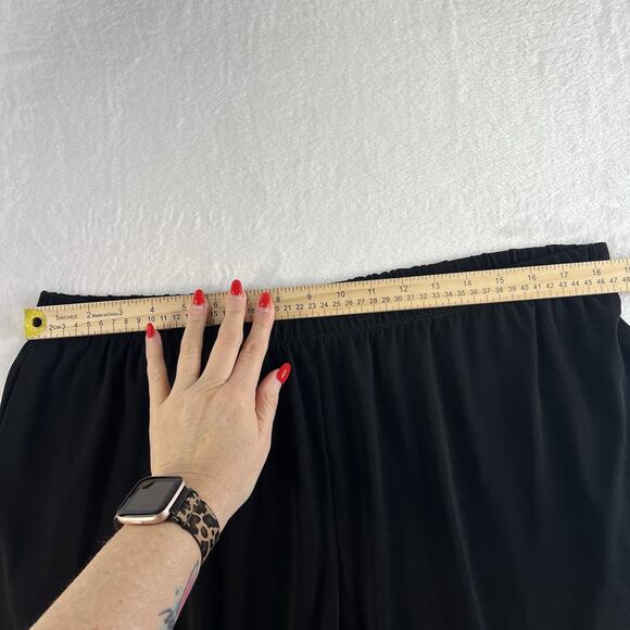 IC COLLECTION By Connie K Plus 2X High Rise Wide Leg Pants Black Heavy Ponte - Picture 9 of 13